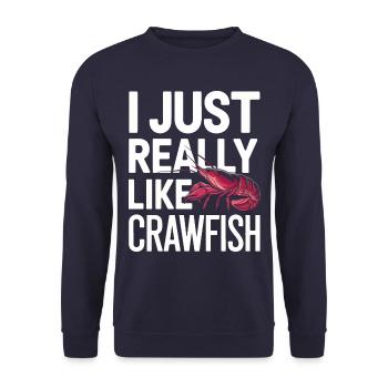 Homards, crabes, crevettes, fruits de mer - Sweat-shirt Unisexe - marine - Devant - Alina (178cm) & Michal (187cm)
