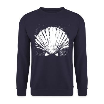 Chemin - Pétoncle - Pèlerinage - Santiago - Sweat-shirt Unisexe - marine - Devant - Alina (178cm) & Michal (187cm)