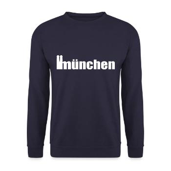 Servus - Gruß aus München - Frauenkirche - Unisex Pullover - Navy - Vorne - Alina (178cm) & Michal (187cm)