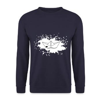 Color speckles boat - Unisex Sweatshirt - navy - Front - Alina (178cm) & Michal (187cm)