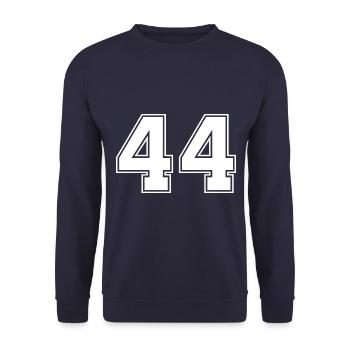 44 Zahl Trikot - Unisex Pullover - Navy - Vorne - Alina (178cm) & Michal (187cm)
