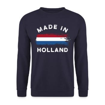 Made in Holland - Netherlands Flag - Unisex Sweatshirt - navy - Front - Alina (178cm) & Michal (187cm)