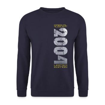 20th Birthday Original August 2004 Vintage 2004 - Unisex Sweatshirt - navy - Front - Alina (178cm) & Michal (187cm)