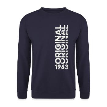 60th Birthday Man Woman Original Vintage 1963 - Unisex Sweatshirt - navy - Front - Alina (178cm) & Michal (187cm)