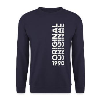 33rd Birthday Man Woman Original Vintage 1990 - Unisex Sweatshirt - navy - Front - Alina (178cm) & Michal (187cm)