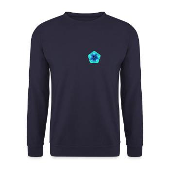 Goldener Schnitt Spiralblume 5x - Unisex Pullover - Navy - Vorne - Alina (178cm) & Michal (187cm)