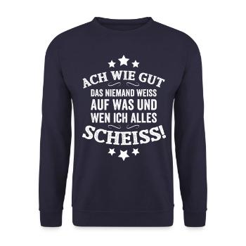 Oh how well no one knows ... - Unisex Sweatshirt - navy - Front - Alina (178cm) & Michal (187cm)