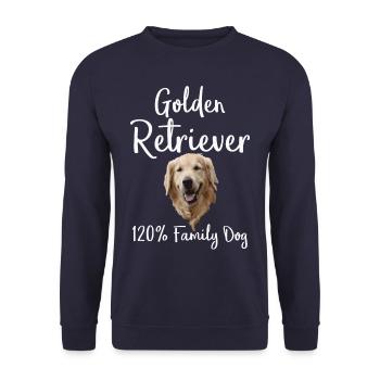 Golden Retriever "120% Family Dog" - Unisex Sweatshirt - navy - Front - Alina (178cm) & Michal (187cm)
