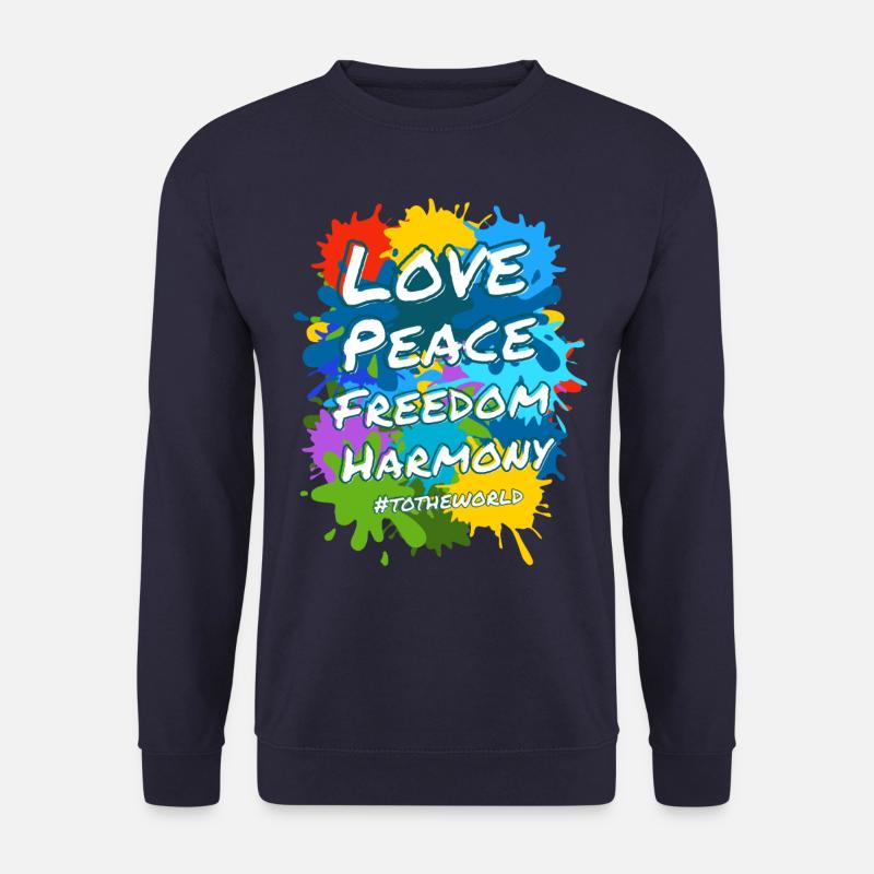 Love peace freedom and harmony to the world - Unisex Pullover - Navy