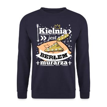 kielnia jest berlem murarza - Unisex Sweatshirt - navy - Front - Alina (178cm) & Michal (187cm)