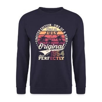 69th Birthday Man Original Juillet 1954 - Sweat-shirt Unisexe - marine - Devant - Alina (178cm) & Michal (187cm)