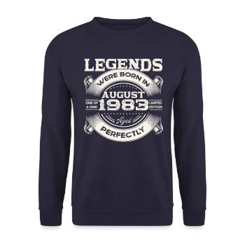 40 Birthday Men Original Août 1983 - Sweat-shirt Unisexe - marine - Devant - Alina (178cm) & Michal (187cm)