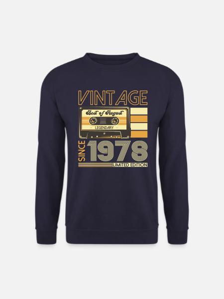 45. Geburtstag Mann August Jahrgang 1978 Kassette - Unisex Pullover - Navy