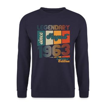 60e anniversaire homme légende août né 1963 - Sweat-shirt Unisexe - marine - Devant - Alina (178cm) & Michal (187cm)