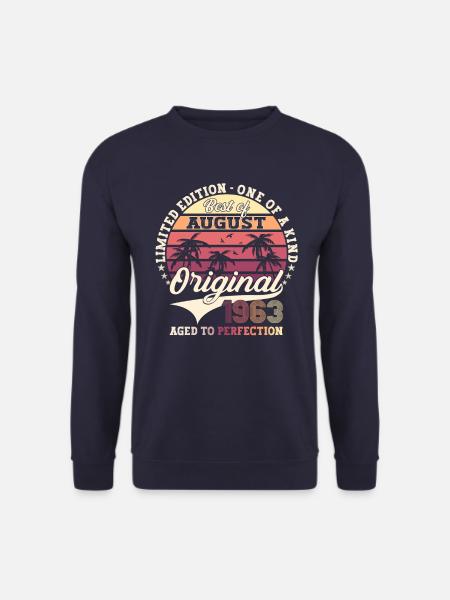 60. Geburtstag Mann Original August Jahrgang 1963 - Unisex Pullover - Navy