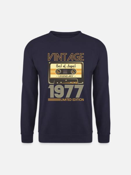 46. Geburtstag Mann August Jahrgang 1977 Kassette - Unisex Pullover - Navy