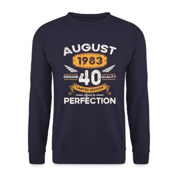 40th Birthday Man Legend August Born 1983 - Unisex Sweatshirt - navy - Front - Alina (178cm) & Michal (187cm)