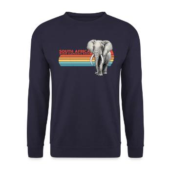 Elefant Südafrika - Unisex Pullover - Navy - Vorne - Alina (178cm) & Michal (187cm)