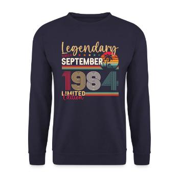 39ème anniversaire Septembre Millésime 1984 Millésime - Sweat-shirt Unisexe - marine - Devant - Alina (178cm) & Michal (187cm)