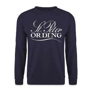 Sankt Peter Ording lettrage blanc - Sweat-shirt Unisexe - marine - Devant - Alina (178cm) & Michal (187cm)