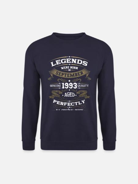 30. Geburtstag Legendär September Jahrgang 1993 - Unisex Pullover - Navy