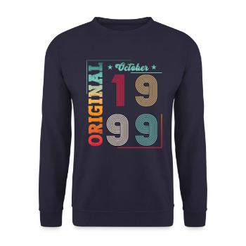24th Birthday Original October 1999 - Unisex Sweatshirt - navy - Front - Alina (178cm) & Michal (187cm)