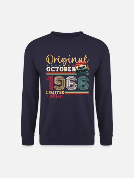 57e anniversaire octobre millésime 1966 cassette - Sweat-shirt Unisexe - marine