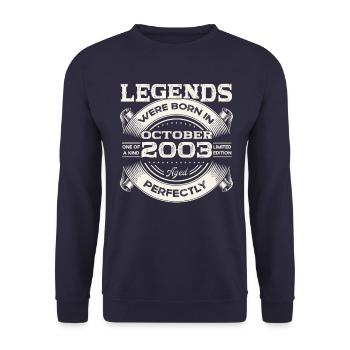 October Vintage 2003 20th Birthday Gift - Unisex Sweatshirt - navy - Front - Alina (178cm) & Michal (187cm)