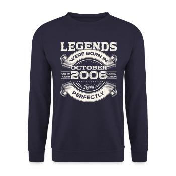 October Vintage 2006 17th Birthday Gift - Unisex Sweatshirt - navy - Front - Alina (178cm) & Michal (187cm)