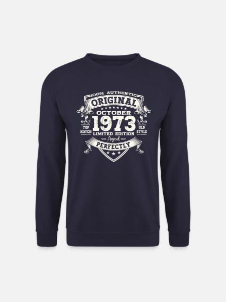 50ème Anniversaire Cadeau Mari Octobre Millésime 1973 - Sweat-shirt Unisexe - marine