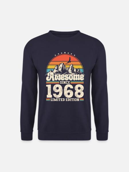 55. Geburtstag Mann Jahrgang 1968 Vintage Retro - Unisex Pullover - Navy