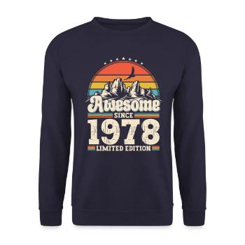 45e anniversaire mari Vintage 1978 Vintage rétro - Sweat-shirt Unisexe - marine - Devant - Alina (178cm) & Michal (187cm)