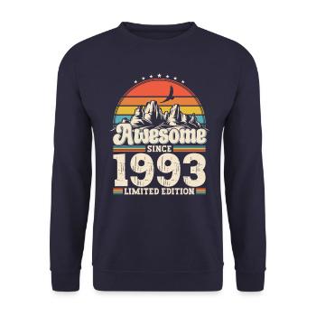 30th Birthday Husband Vintage 1993 Vintage Retro - Unisex Sweatshirt - navy - Front - Alina (178cm) & Michal (187cm)