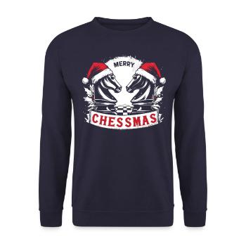 Merry Chessmas Chess Christmas - Unisex Sweatshirt - navy - Front - Alina (178cm) & Michal (187cm)