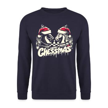 Merry Chessmas Chess Christmas - Unisex Sweatshirt - navy - Front - Alina (178cm) & Michal (187cm)