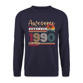 33e anniversaire mari novembre millésime 1990 - Sweat-shirt Unisexe - marine - Devant - Alina (178cm) & Michal (187cm)