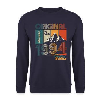 29th Birthday Original November Vintage 1994 - Unisex Sweatshirt - navy - Front - Alina (178cm) & Michal (187cm)