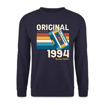 29e anniversaire Cassette Novembre Vintage 1994 - Sweat-shirt Unisexe - marine - Devant - Alina (178cm) & Michal (187cm)