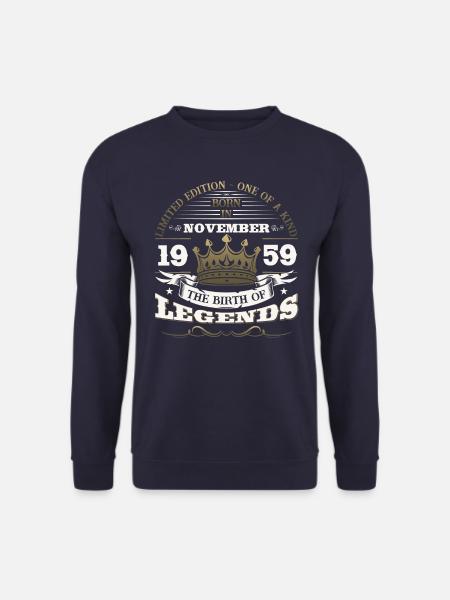 64. Geburtstag Legende November Jahrgang 1959 - Unisex Pullover - Navy