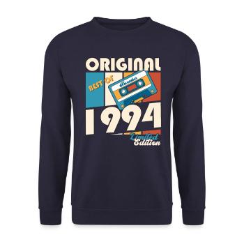 29e anniversaire Cassette Novembre Vintage 1994 - Sweat-shirt Unisexe - marine - Devant - Alina (178cm) & Michal (187cm)