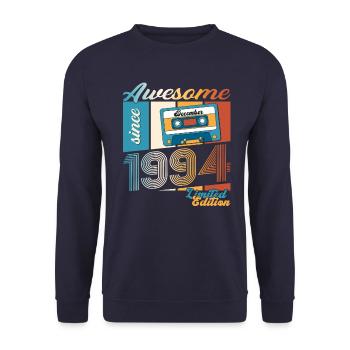 Cassette 29e anniversaire décembre Vintage 1994 - Sweat-shirt Unisexe - marine - Devant - Alina (178cm) & Michal (187cm)