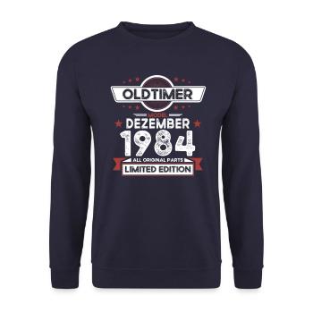 39e anniversaire voiture classique décembre vintage 1984 - Sweat-shirt Unisexe - marine - Devant - Alina (178cm) & Michal (187cm)