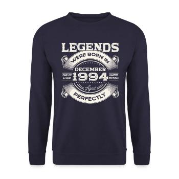 29th Birthday Original December Vintage 1994 - Unisex Sweatshirt - navy - Front - Alina (178cm) & Michal (187cm)