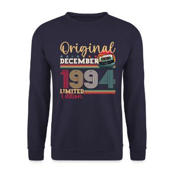 Cassette 29e anniversaire décembre Vintage 1994 - Sweat-shirt Unisexe - marine - Devant - Alina (178cm) & Michal (187cm)