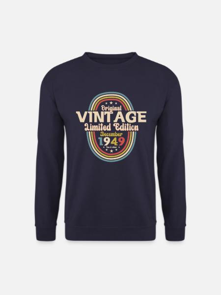 Dezember Jahrgang 1949 75. Geburtstag Vintage - Unisex Pullover - Navy