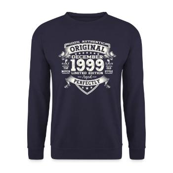 December Vintage 1999 24th Birthday Vintage - Unisex Sweatshirt - navy - Front - Alina (178cm) & Michal (187cm)