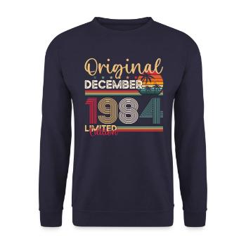 39ème Anniversaire Original Décembre Millésime 1984 - Sweat-shirt Unisexe - marine - Devant - Alina (178cm) & Michal (187cm)