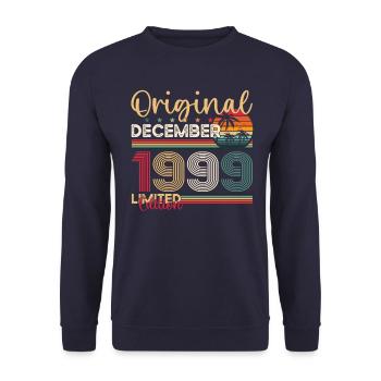 24th Birthday Original December Volume 1999 - Unisex Sweatshirt - navy - Front - Alina (178cm) & Michal (187cm)