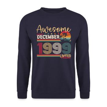 December Vintage 1999 24th Birthday Awesome - Unisex Sweatshirt - navy - Front - Alina (178cm) & Michal (187cm)