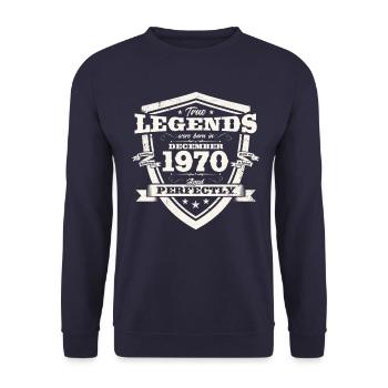 Décembre Vintage 1970 53ème Anniversaire Vintage - Sweat-shirt Unisexe - marine - Devant - Alina (178cm) & Michal (187cm)